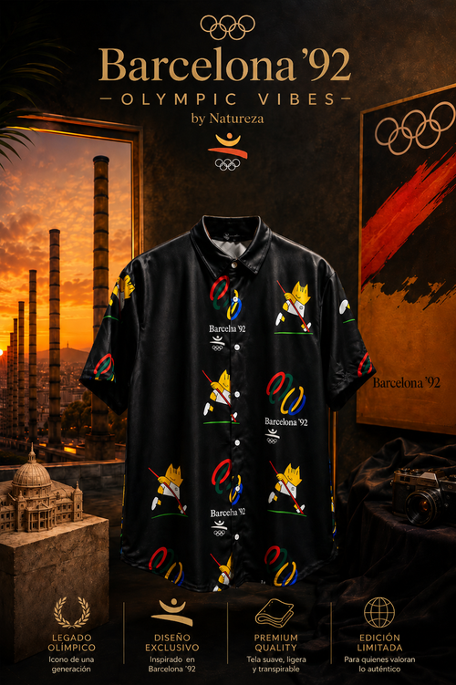 Camisa Barcelona 92 Negra - manga corta – Natureza