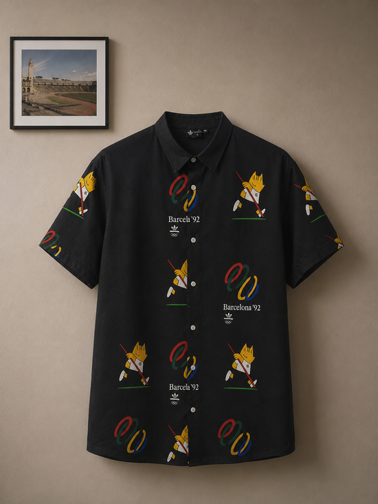 Camisa Barcelona 92 Negra - manga corta – Natureza