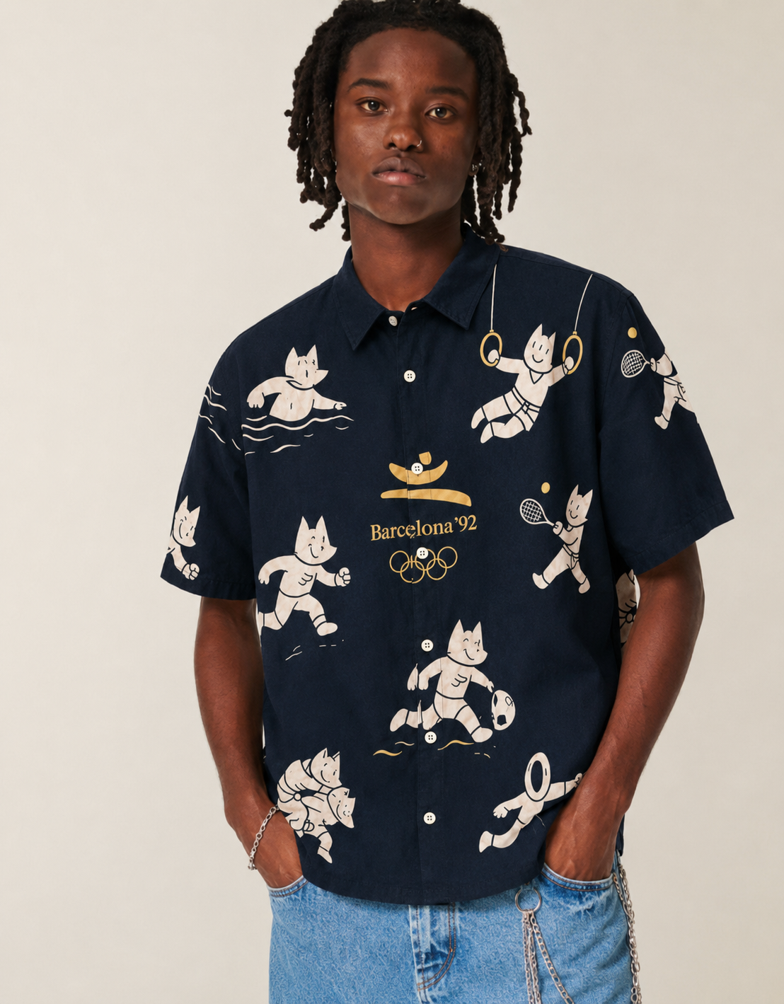 Camisa Barcelona 92 negra Cobi in Action